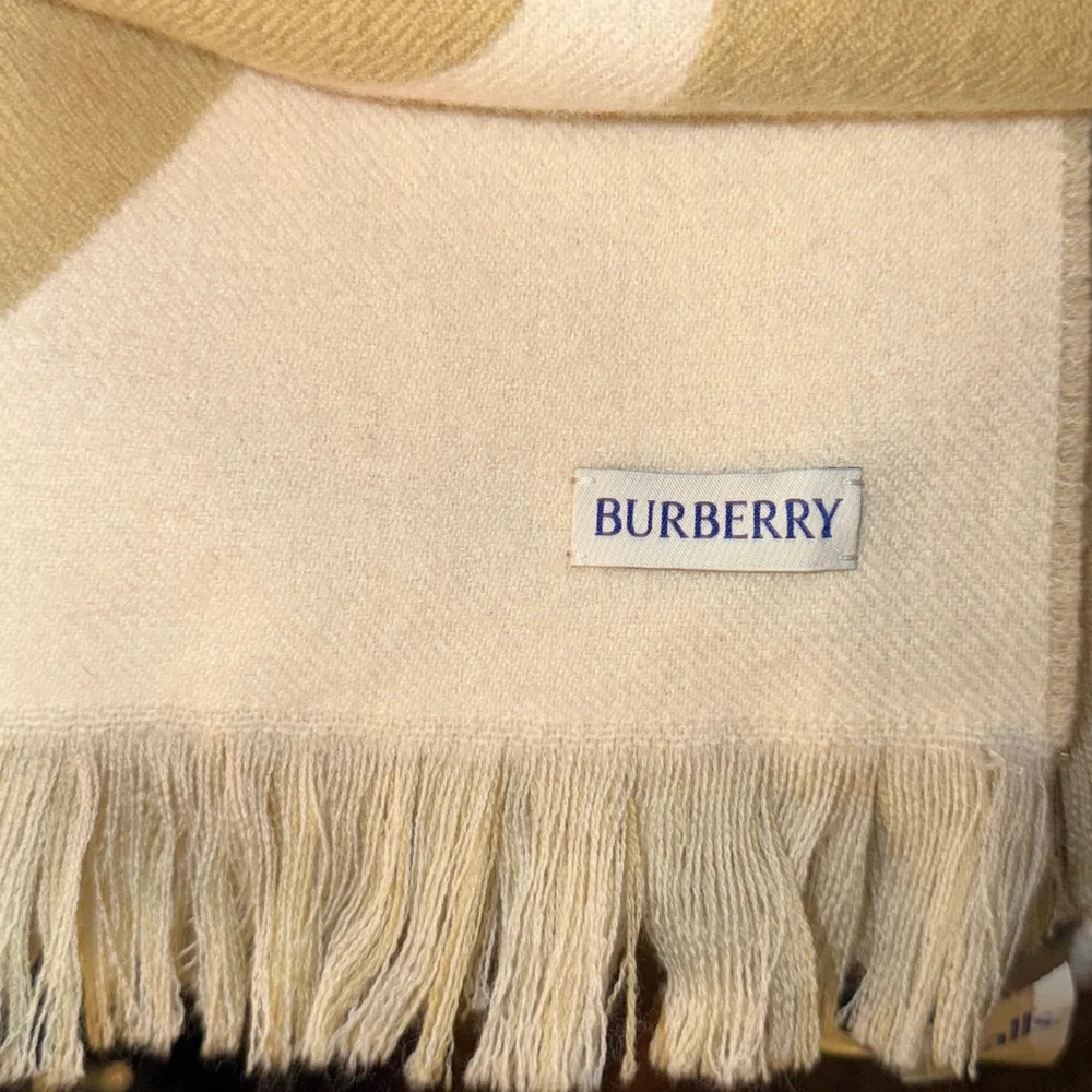 Burberry Tan and Cream Logo Scarf